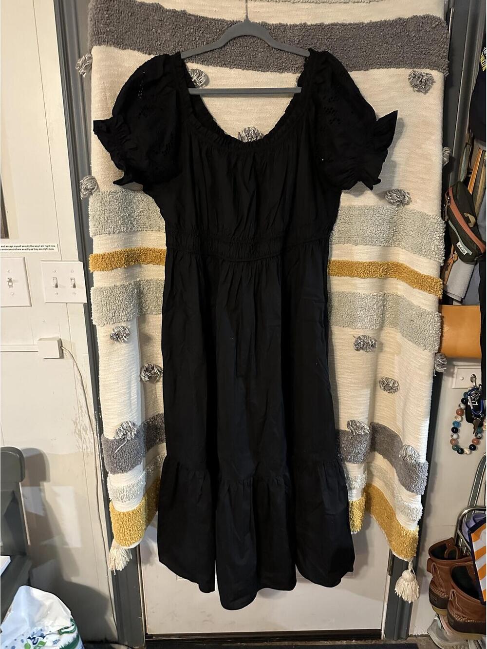 H&M Puff Sleeve Tiered Midi Dress | Size XXL | NWT